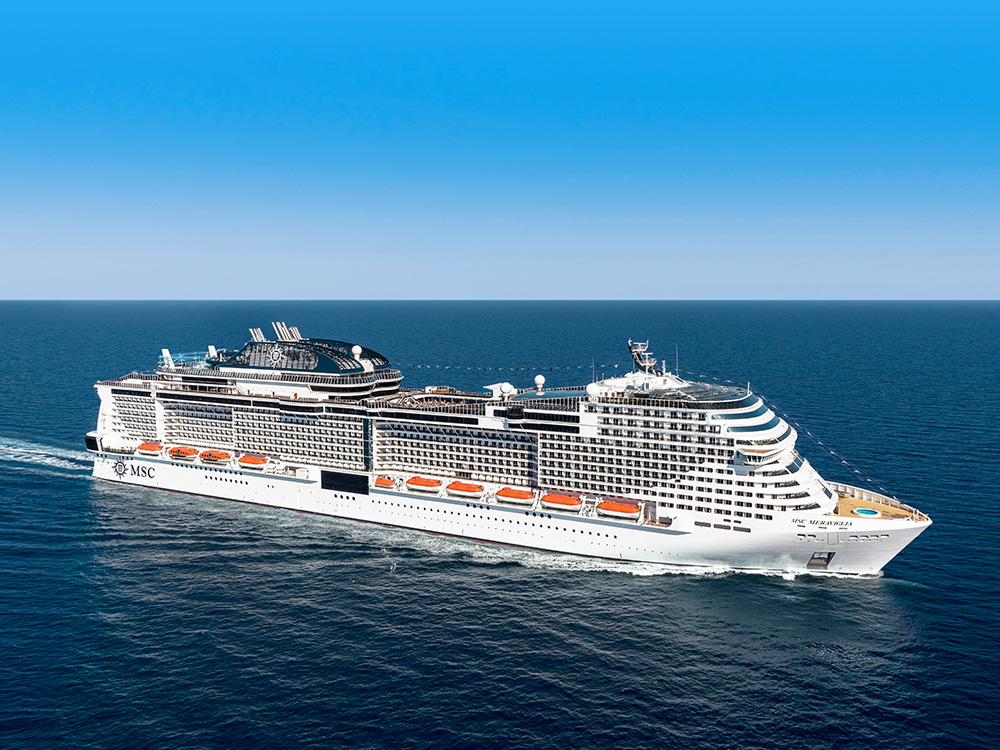 MSC Meraviglia Aerial Photo